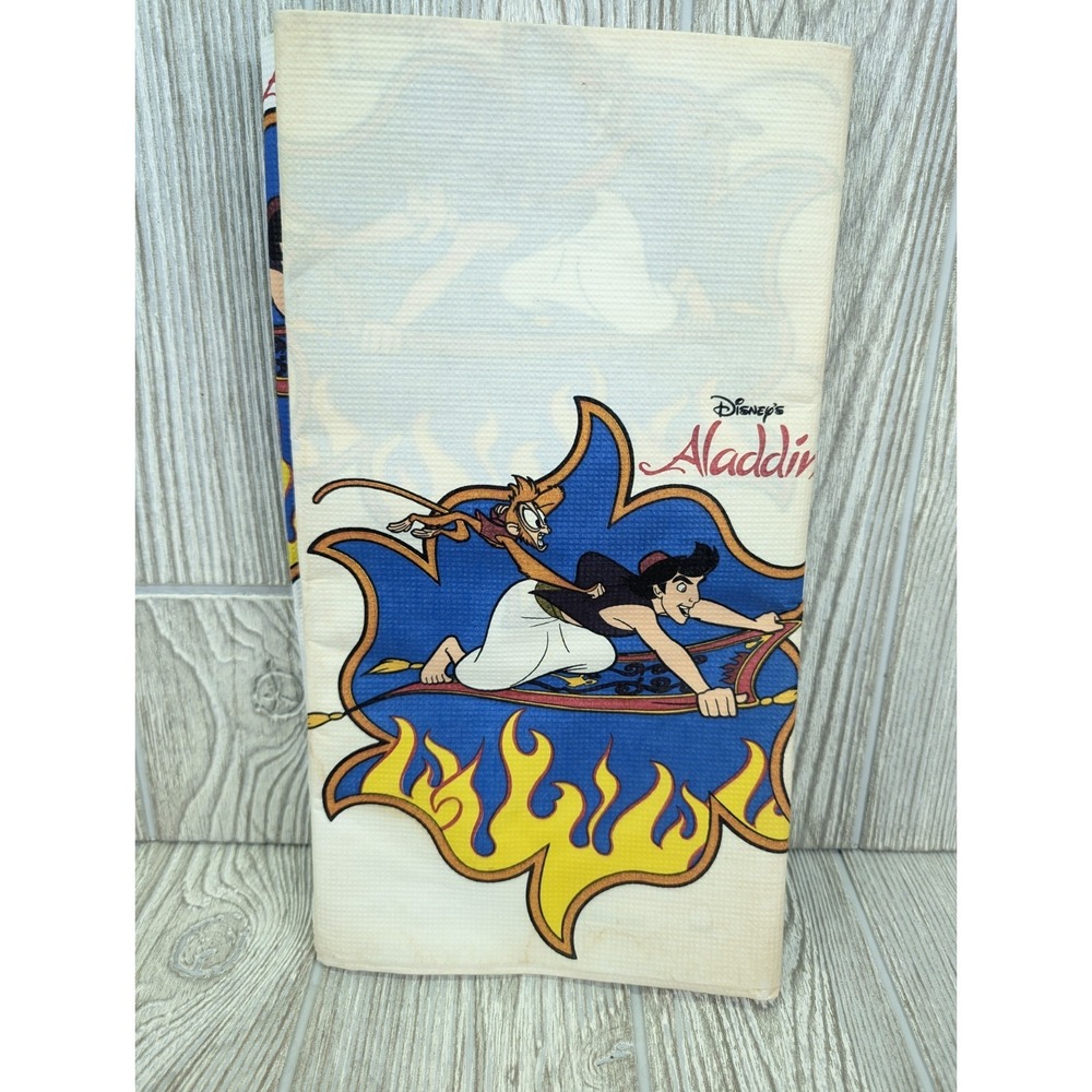 Vintage Aladdin Plastic Backed Table Cover Disney 54" X 86" Magic Carpet Abu